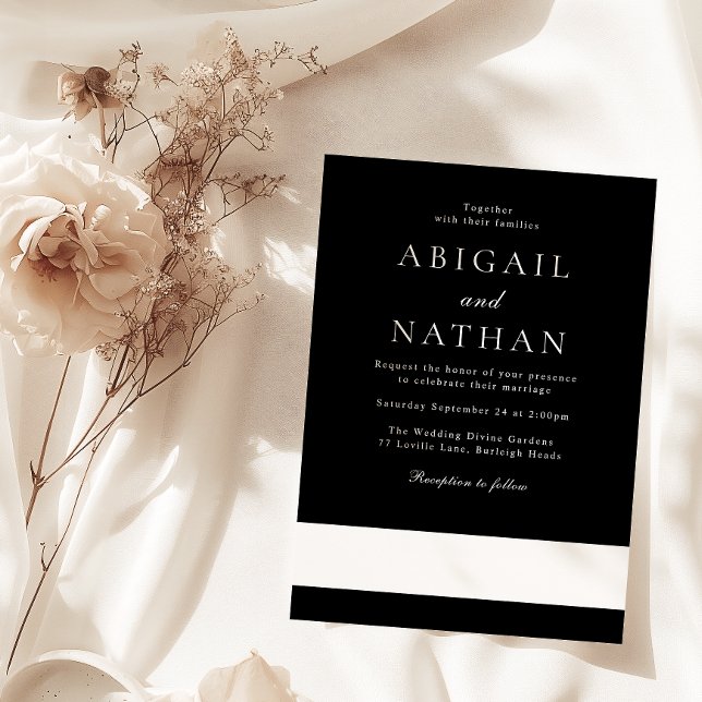 Invitación Boda mínimo moderno negro y blanco (Subido por el creador)