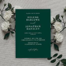 Invitación Boda mínimo moderno verde esmeralda