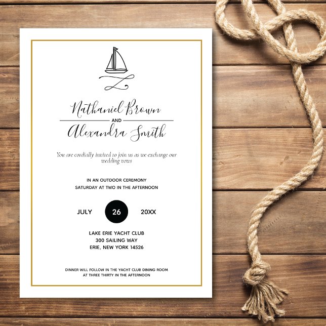 Invitación Boda Mínimo Náutico Náutico (Subido por el creador)