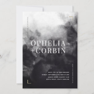 Invitación Boda mínimo negro oscuro de Smokey