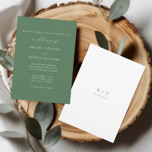 Invitación Boda Mínimo Sage Green Classic
