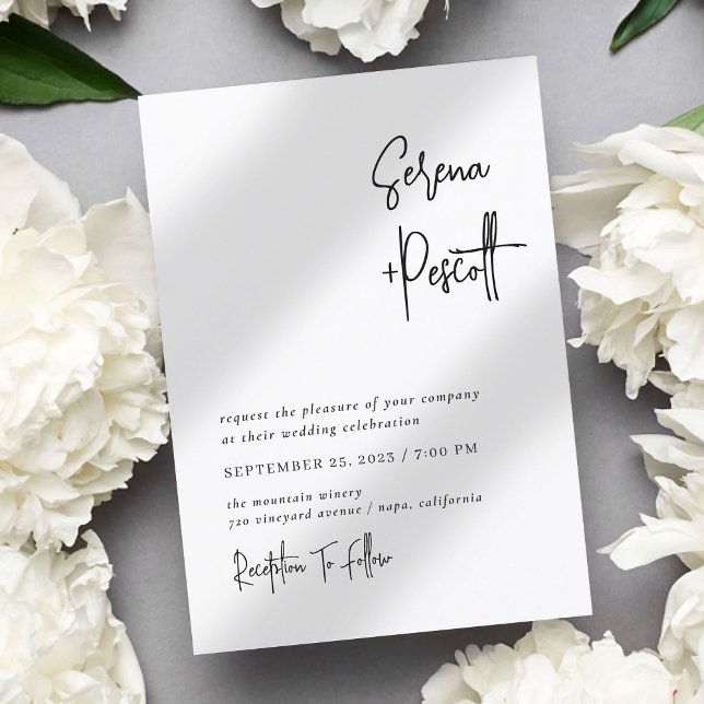 Invitación Boda mínimo simple y limpio (Subido por el creador)