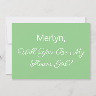 Invitación Boda Mínimo Verde De La Propuesta De La Niña De Fl