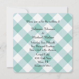 Invitación Boda Mint Plaid