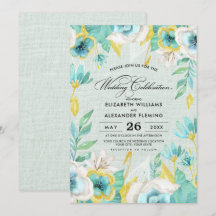 Boda Mint Yellow Floral Burlap