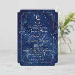 Invitación Boda Mística Azul Celeste
