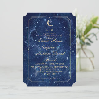 Invitación Boda Mística Azul Celeste