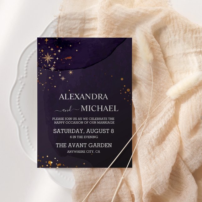 Invitación Boda Mística del Sol y la Luna Púrpura (Subido por el creador)