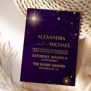 Invitación Boda Mística del Sol y la Luna Púrpura
