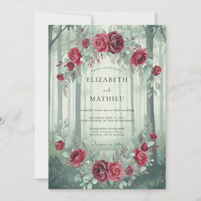Invitación Boda Mística en el Bosque de Borgoña (Anverso)