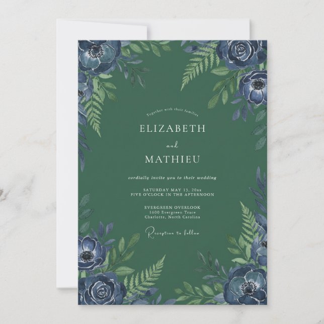 Invitación Boda Mística en el Bosque Verde (Anverso)