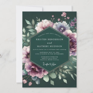 Invitación Boda Mística Posy Verde Cazador