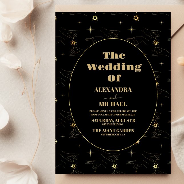 Invitación Boda mistical Black and Gold Tarot (Subido por el creador)