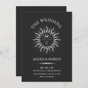 Invitación Boda místico de tarot solar cósmico
