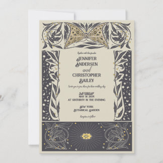 Invitación Boda místico del Art Nouveau celestial