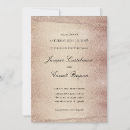 Invitación Boda Mocha Gold Rhapsody Elegante Oro Sparkling