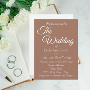 Invitación Boda Mocha Simple Style