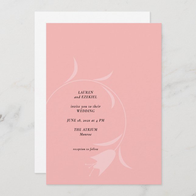 INVITACIÓN BODA MOD PINK TULIP (Anverso / Reverso)