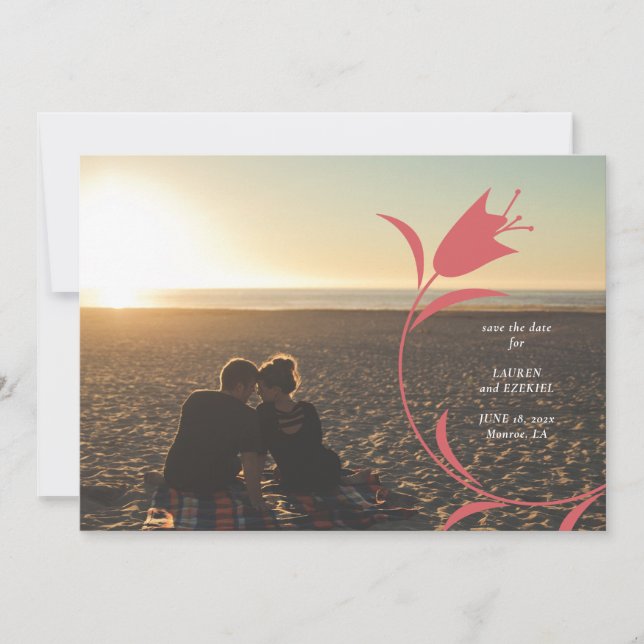 INVITACIÓN BODA MOD WINE TULIP GUARDAR LA FECHA (Anverso)