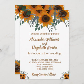 Invitación Boda Moda de campo Sunflowers Greeneration