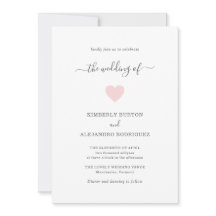 Boda moden simple de corazón rosado