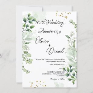 Invitación Boda Modern Boho Greenery Aniversario