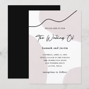 Invitación Boda moderna abstracta elegante de la acuarela del