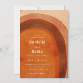 Invitación Boda moderna arco naranja quemado rústico