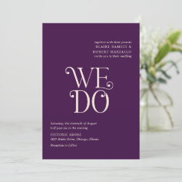 Invitación Boda moderna Blaire púrpura