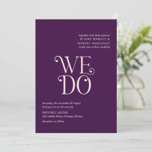Invitación Boda moderna Blaire púrpura