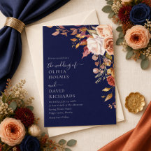 Boda moderna boho azul medianoche naranja quemada