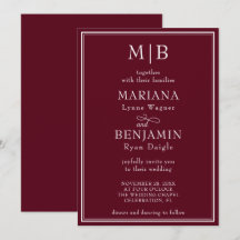 Boda moderna boho burgundy minimalista de frontera