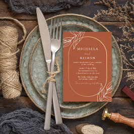 Invitación Boda moderna Boho quemada al óxido