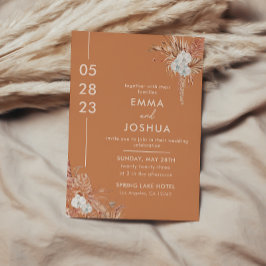 Invitación Boda Moderna Boho Terracota