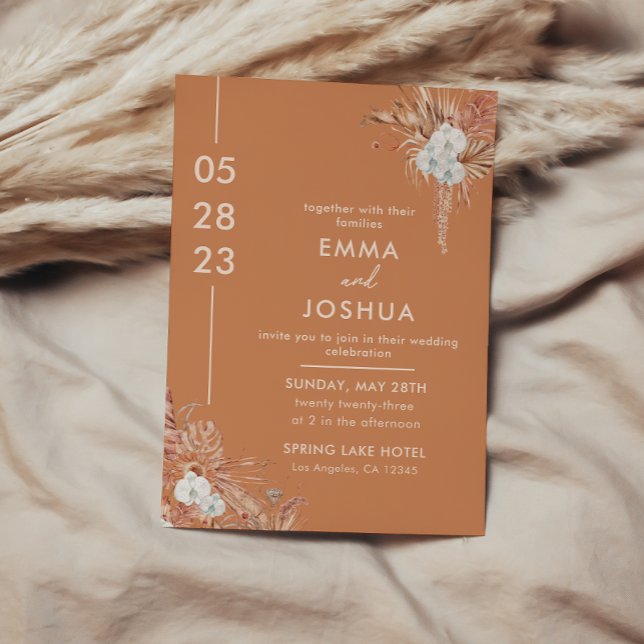 Invitación Boda Moderna Boho Terracota (Subido por el creador)