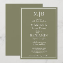 Boda moderna boho verde minimalista de frontera