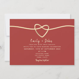 Invitación Boda Moderna Borgoña
