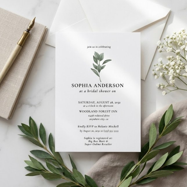 Invitación Boda moderna botánica eucalipto boho (Subido por el creador)