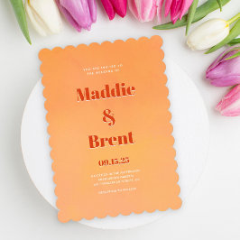 Invitación Boda Moderna Brillante y Audaz con Gradiente Naran