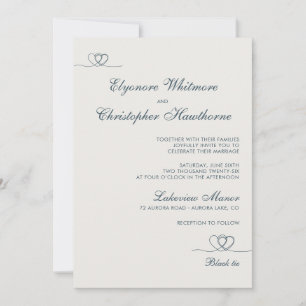 Invitación Boda moderna chic índigo tormentosa mezcla y combi