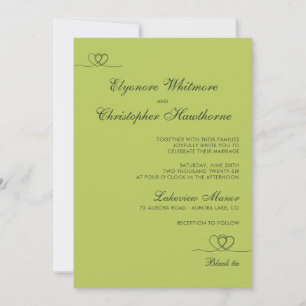 Invitación Boda moderna chic verde cítrico Mezcla y combina