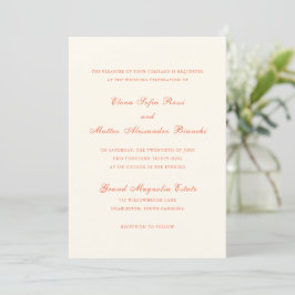 Invitación Boda moderna clásica de terracota elegante