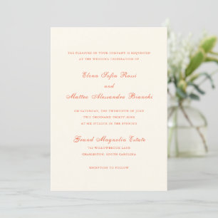 Invitación Boda moderna clásica de terracota elegante