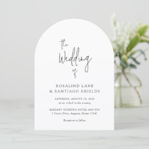 Invitación Boda moderna clásica en blanco y negro