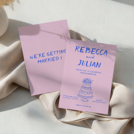 Invitación Boda moderna colorida rosa y azul