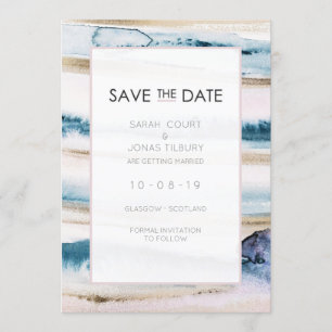 Invitación Boda moderna con acuarela de Save the Date