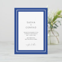 Boda moderna con borde audaz azul zafiro
