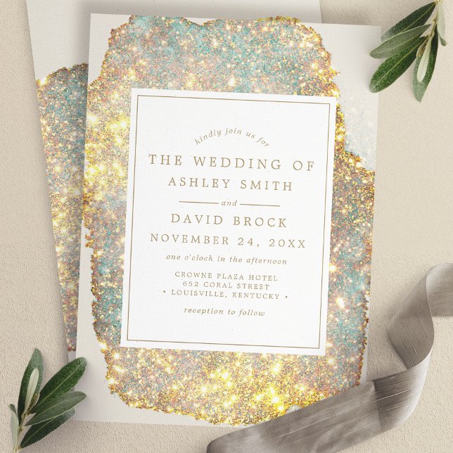 Invitación Boda moderna con brillo iridiscente (Subido por el creador)