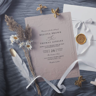 Invitación Boda moderna con estampado ornamentado elegante vi
