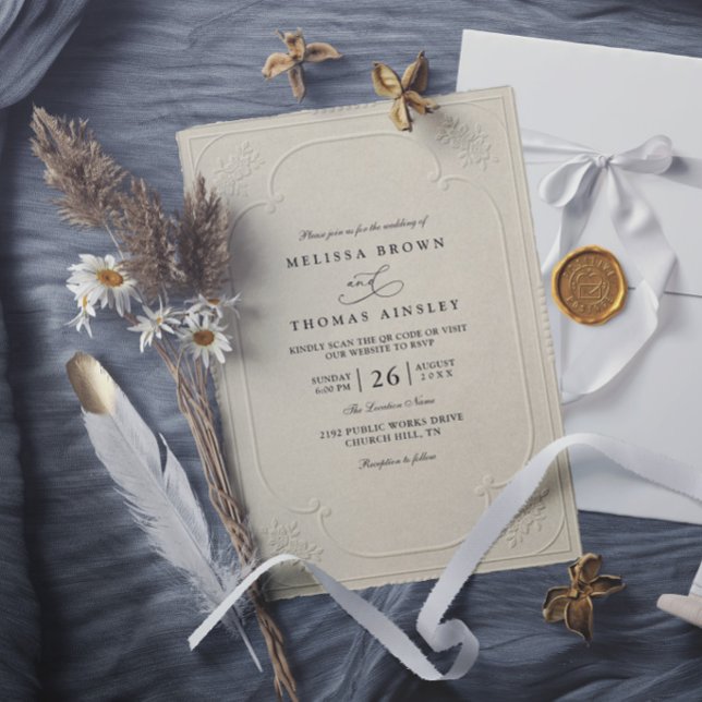 Invitación Boda moderna con estampado ornamentado elegante vi (Subido por el creador)